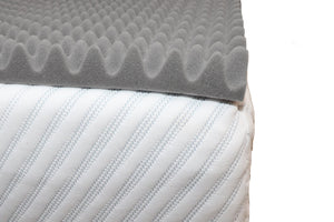 Convoluted/Eggbox Mattress Topper - ThinkCosy - Grey - Extra Length