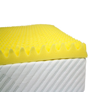 Convoluted/Eggbox Mattress Topper - ThinkCosy - Yellow - Extra Length