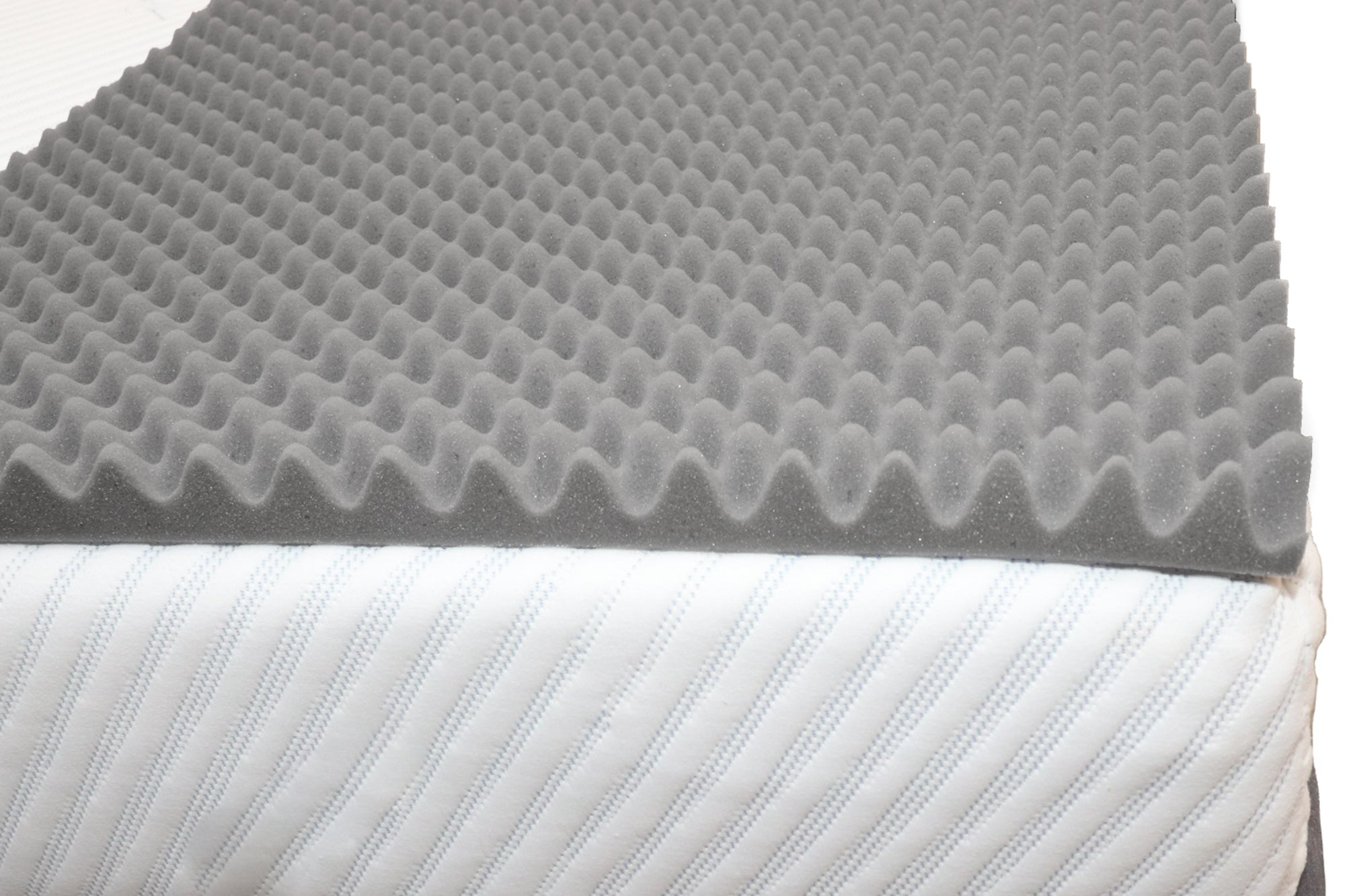 Convoluted/Eggbox Mattress Topper - ThinkCosy - Grey - Extra Length