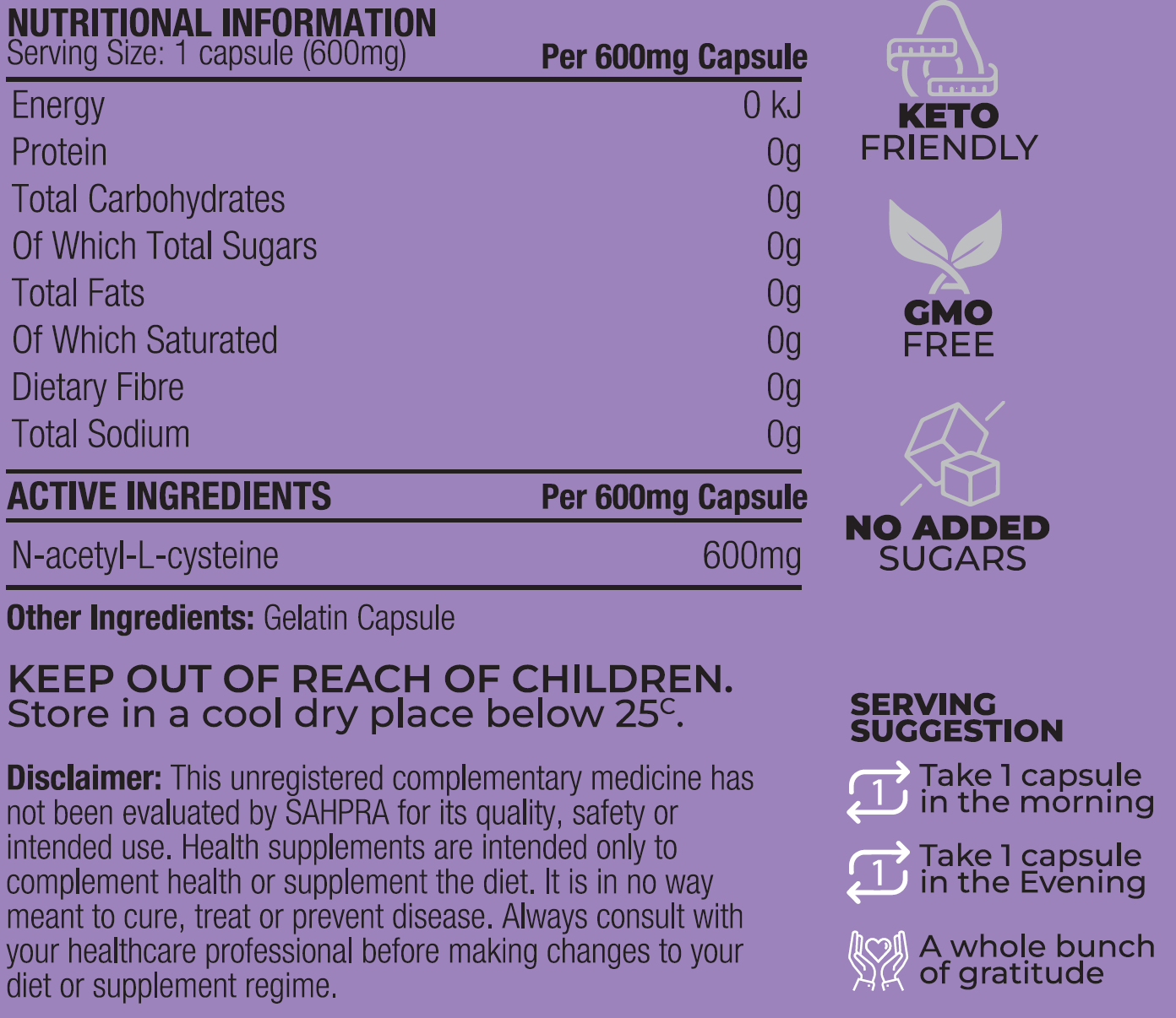 Vitamin G NAC 600mg (Supports liver, detox, immune, thyroid, cellular & respiratory health)