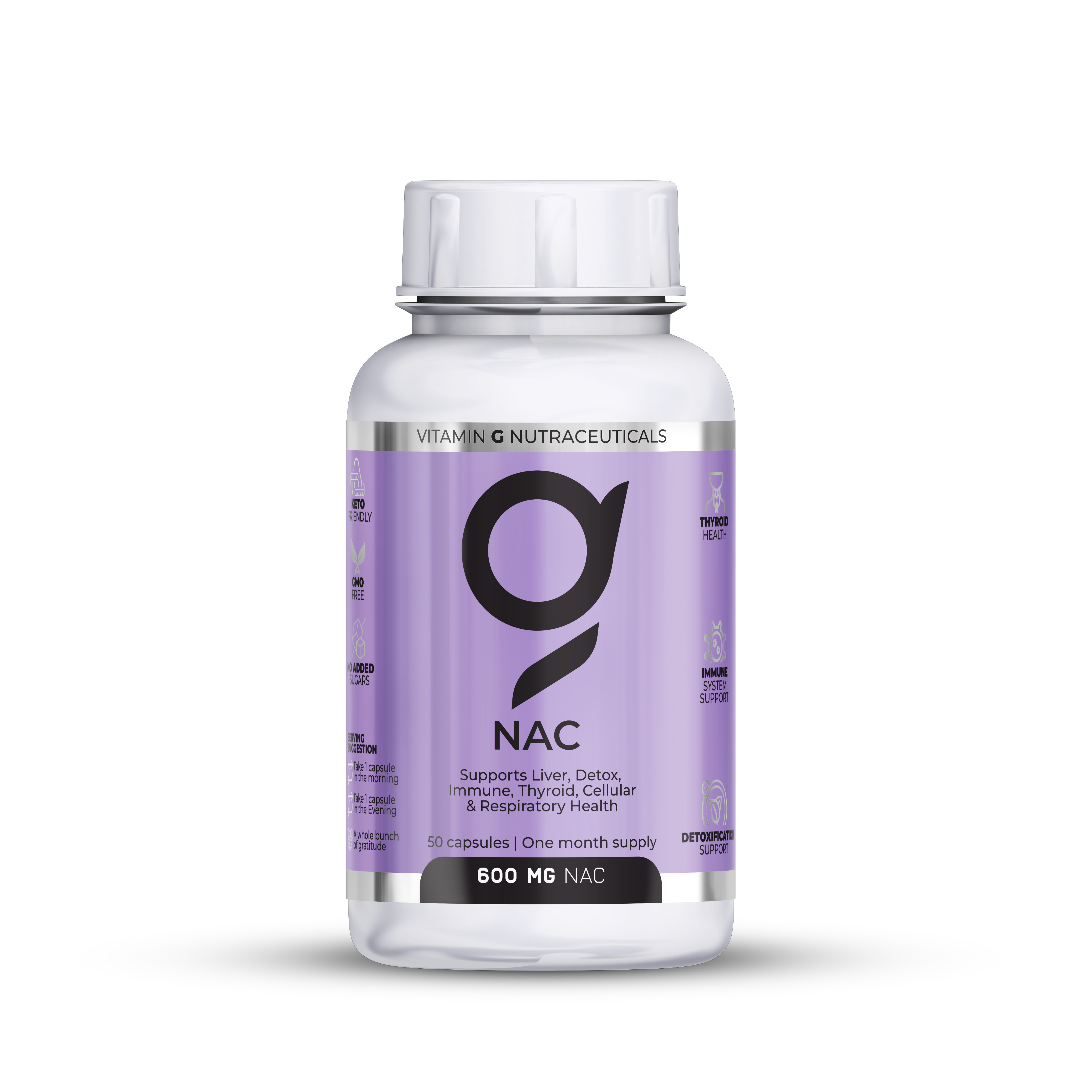 Vitamin G NAC 600mg (Supports liver, detox, immune, thyroid, cellular & respiratory health)