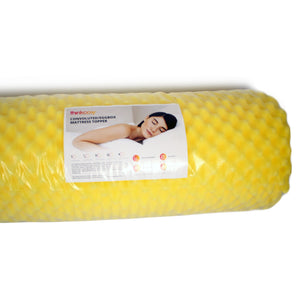 Convoluted/Eggbox Mattress Topper - ThinkCosy - Yellow - Extra Length