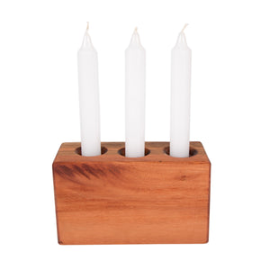 Candle Holder - Wooden - ThinkDeco - 3 holes