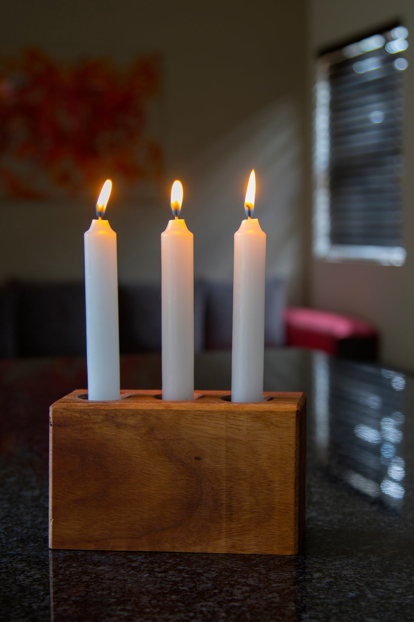 Candle Holder - Wooden - ThinkDeco - 3 holes