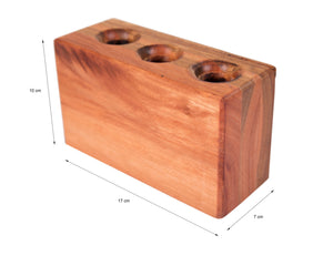 Candle Holder - Wooden - ThinkDeco - 3 holes