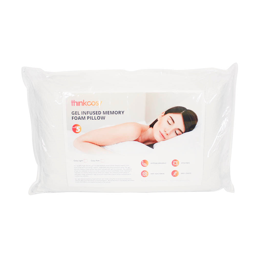 Memory Foam Contour Pillow - Gel Infused - Cosy Light - Thinkcosy