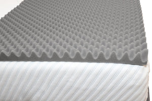 Convoluted/Eggbox Mattress Topper - ThinkCosy - Grey - Standard Length