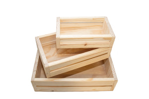 Storage Box Set – Wooden (Raw Pine)