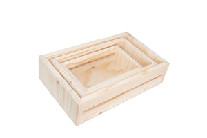 Storage Box Set – Wooden (Raw Pine)