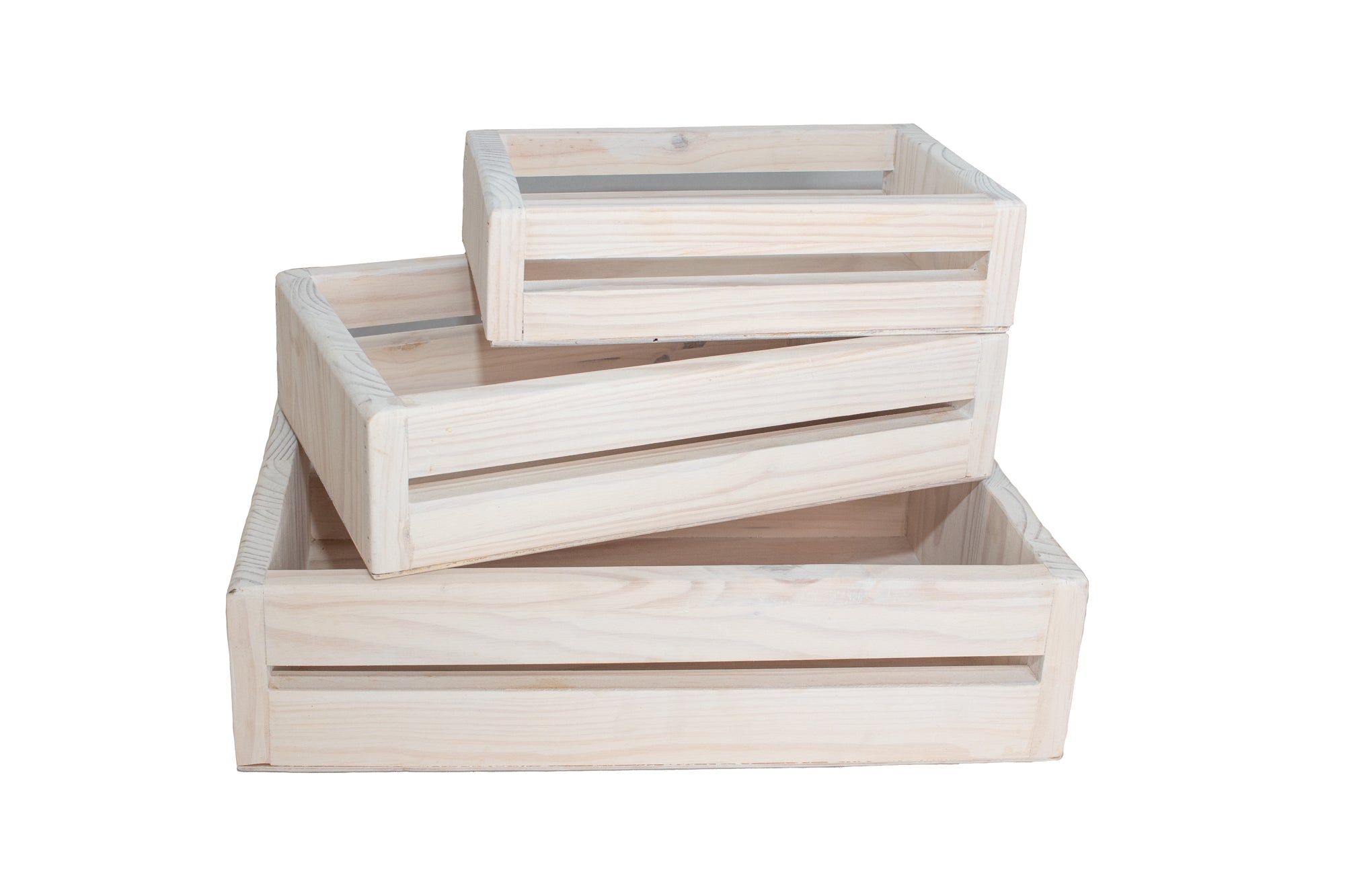 Storage Box Set – Wooden (Whitewashed Pine)