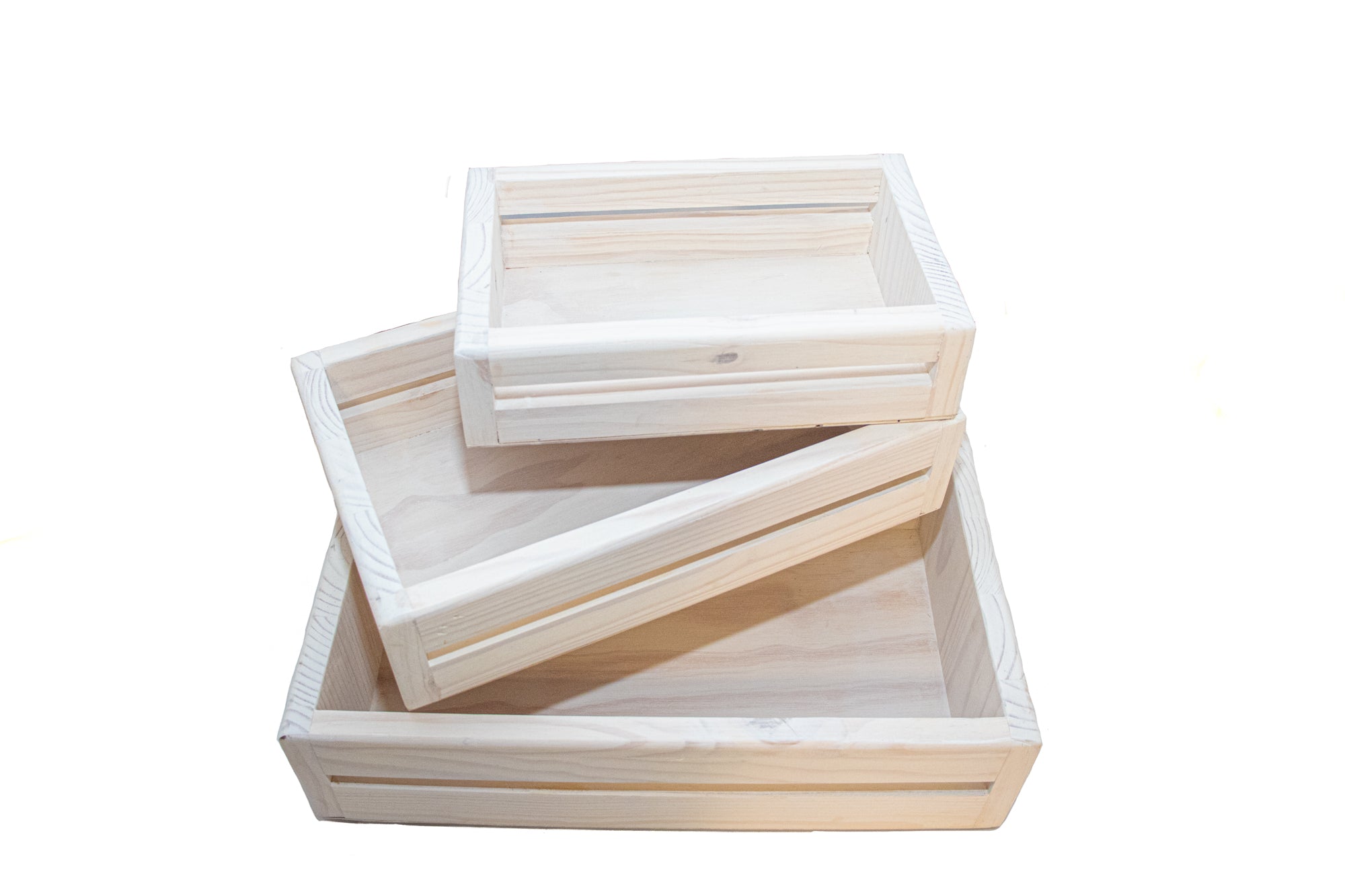 Storage Box Set – Wooden (Whitewashed Pine)