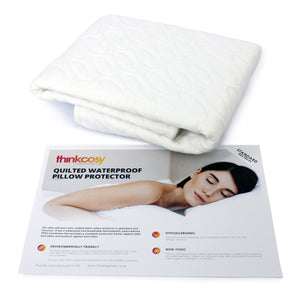 Quilted Waterproof Pillow Protector - ThinkCosy - White